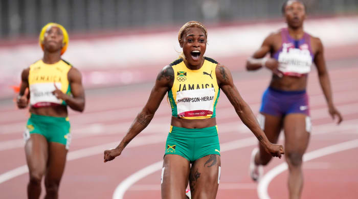 Elaine Thompson stunned after breaking the Olympic record to win gold in the women's 100 meters